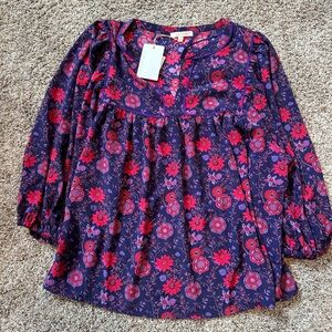 SKIES ARE BLUE red purple floral blouse